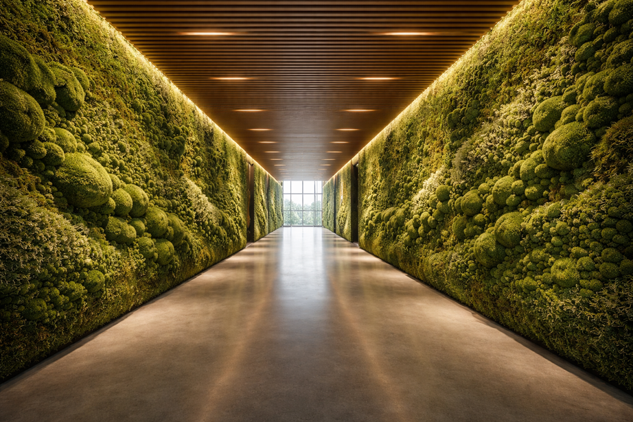 Moss wall corridor — design reference